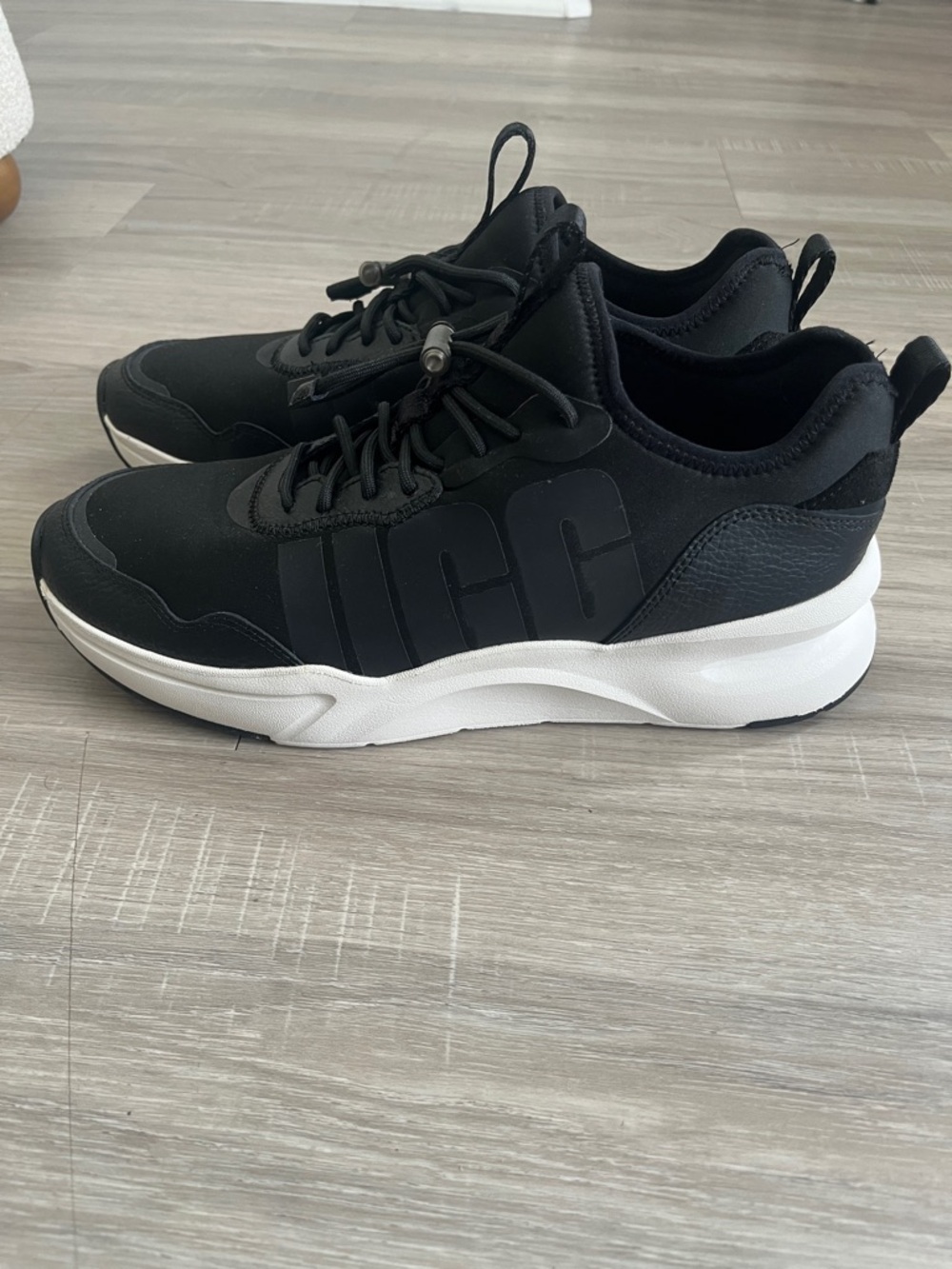 Women’s Black Platform UGG Sneakers with White Sole